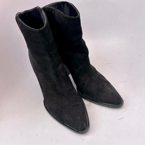 VINCE Suede Western Style Ankle Boot Size 7.5 Black - Picture 7 of 10